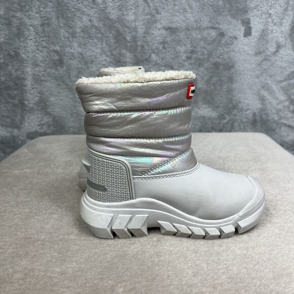 Hunter Kids Boots in Silver and White - Picture 6 of 15